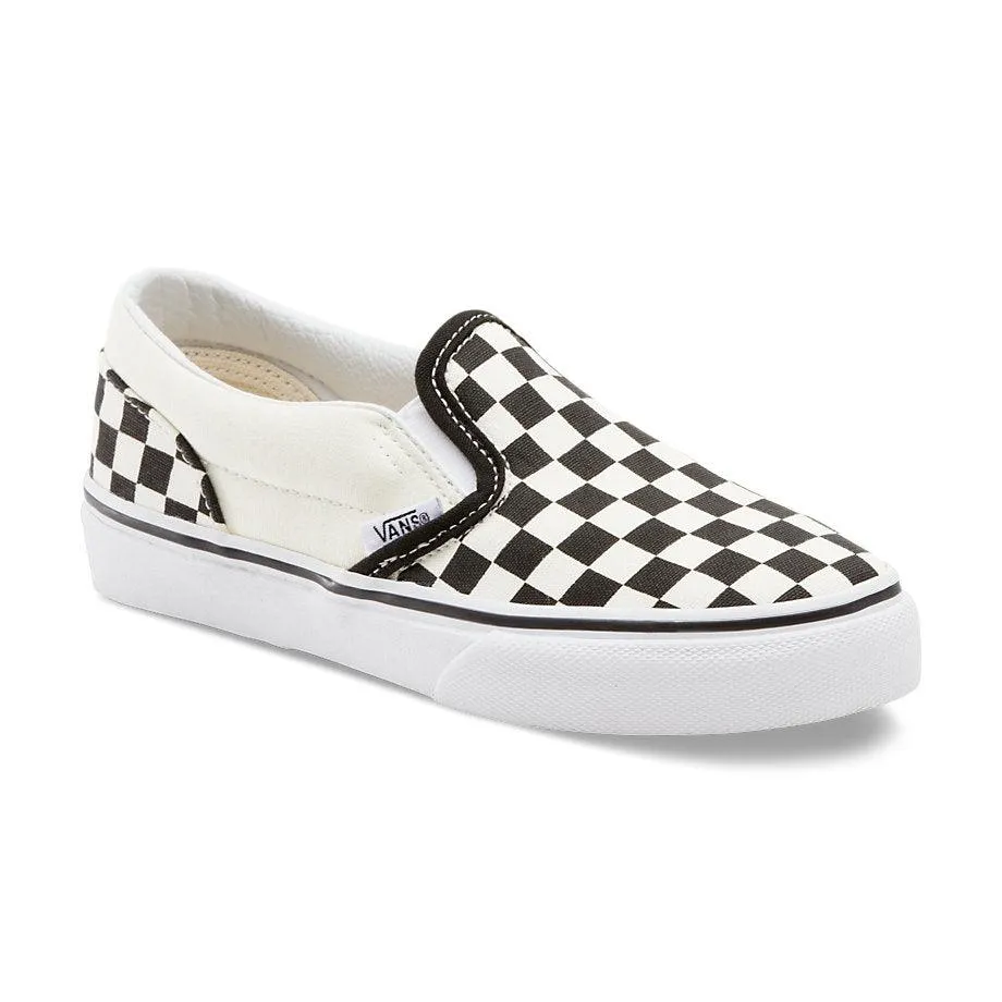 VANS Youth Classic Slip-On (Checkerboard) Black/White